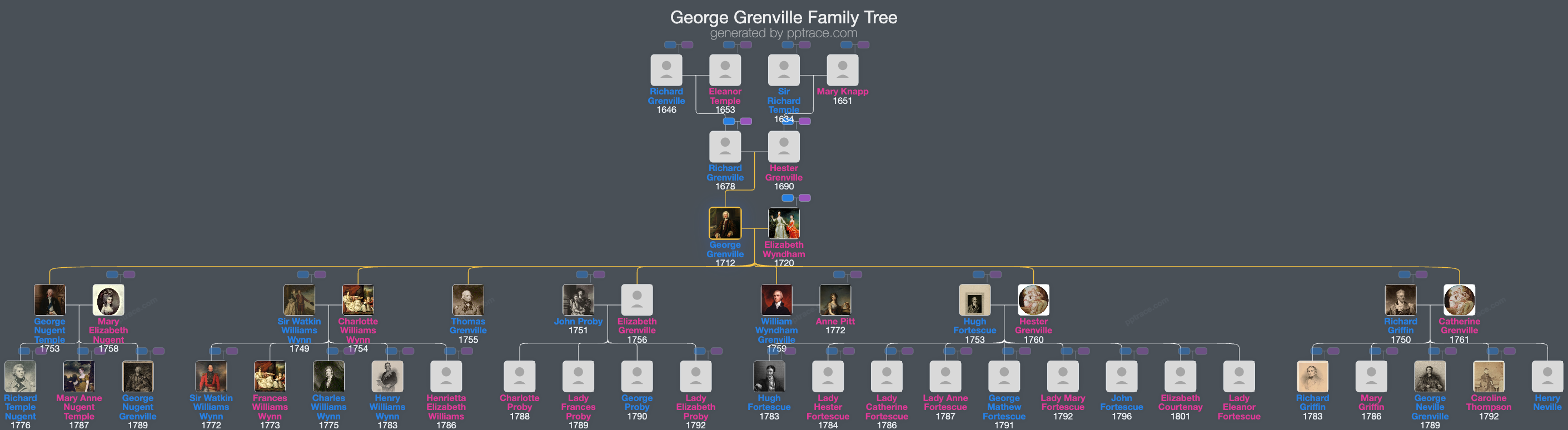 George Grenville family tree overview