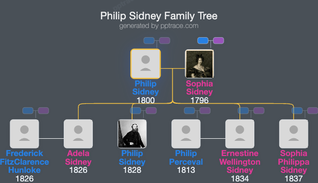 Philip Sidney, 1st Baron De L’Isle And Dudley family tree overview