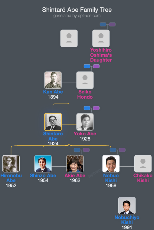 Shintarō Abe family tree overview