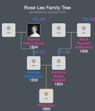 Rose Lee family tree overview