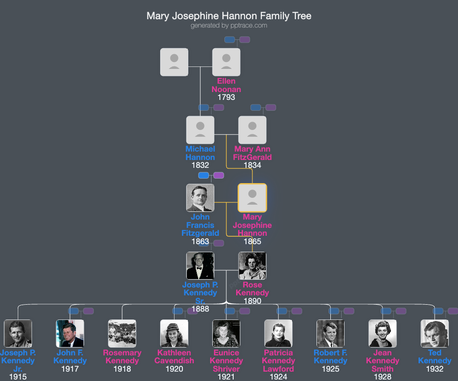 Mary Josephine Hannon family tree overview