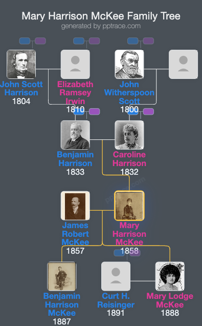Mary Harrison McKee family tree overview