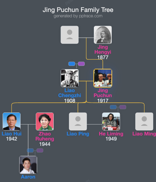 Jing Puchun family tree overview
