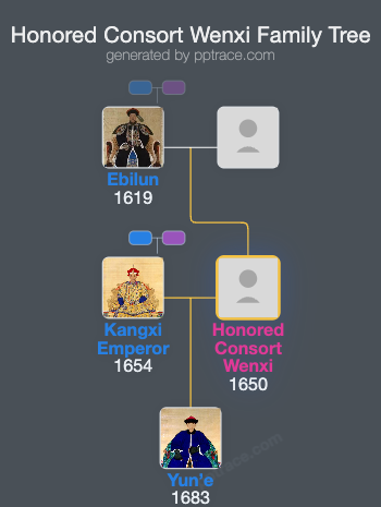 Honored Consort Wenxi family tree overview