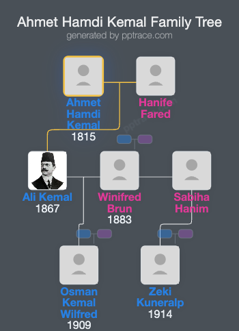 Ahmet Hamdi Kemal family tree overview