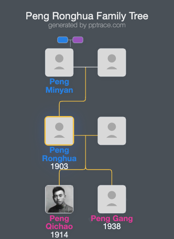 Peng Ronghua family tree overview