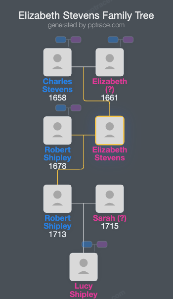Elizabeth Stevens family tree overview