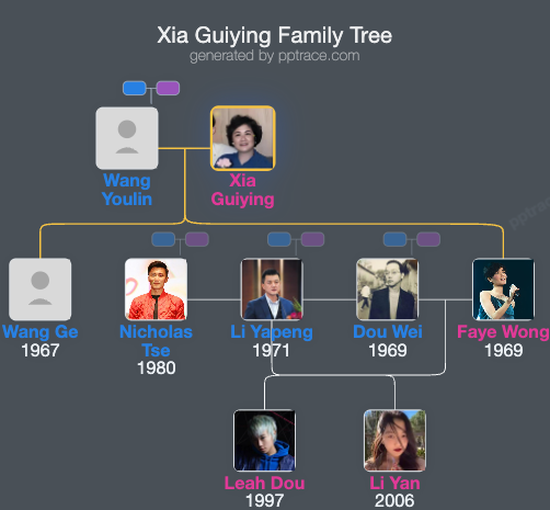 Xia Guiying family tree overview