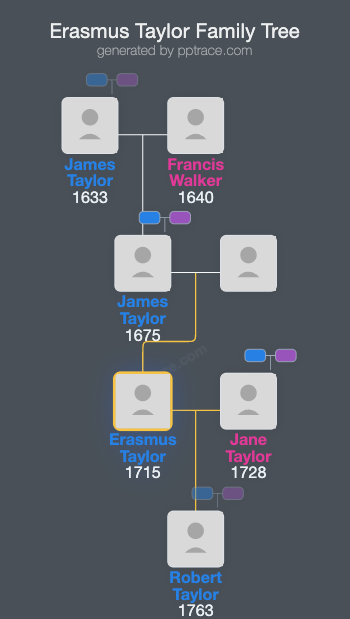 Erasmus Taylor family tree overview