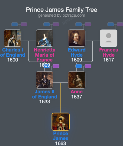 Prince James, Duke Of Cambridge family tree overview