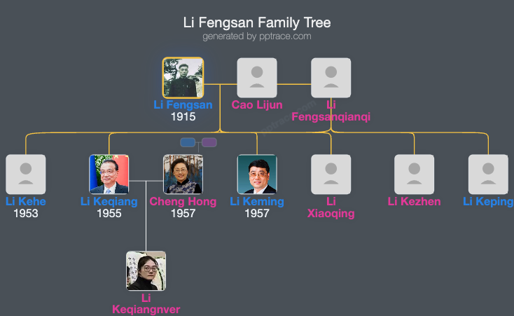 Li Fengsan family tree overview