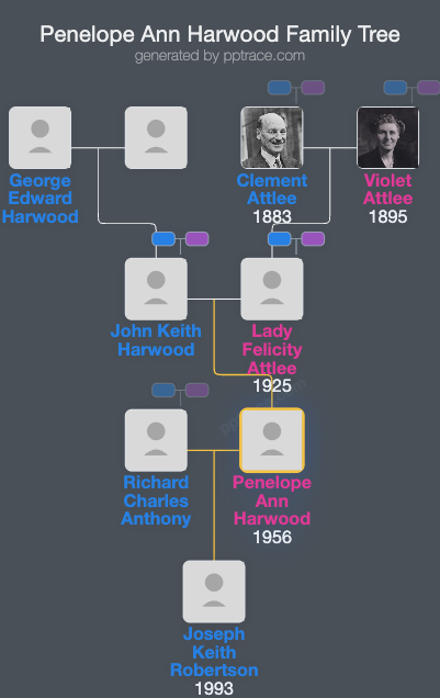 Penelope Ann Harwood family tree overview