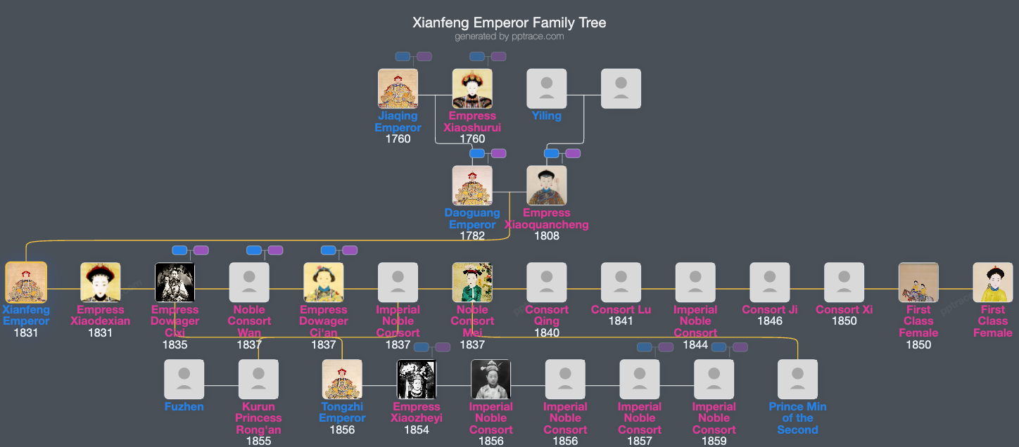 Xianfeng Emperor family tree overview