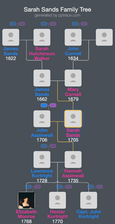 Sarah Sands family tree overview