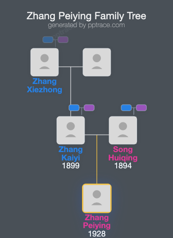 Zhang Peiying family tree overview