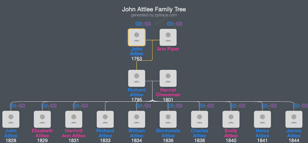John Attlee family tree overview