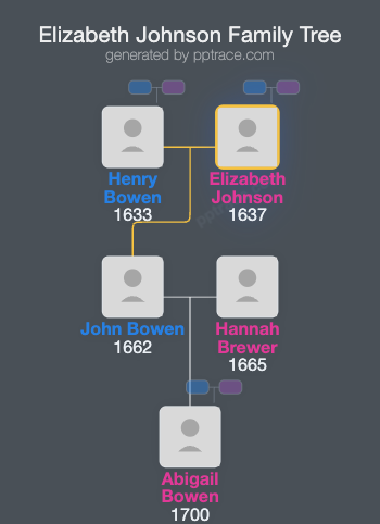 Elizabeth Johnson family tree overview