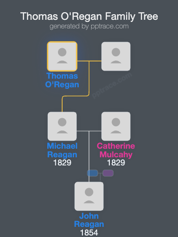 Thomas O'Regan family tree overview