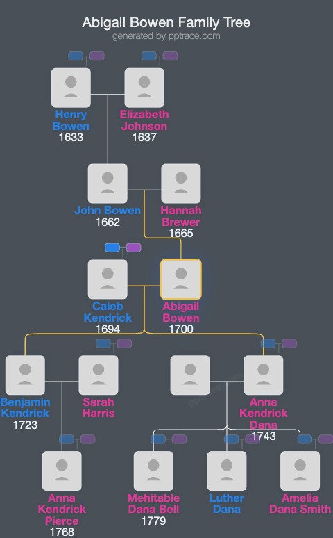 Abigail Bowen family tree overview