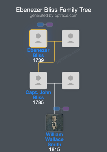 Ebenezer Bliss family tree overview