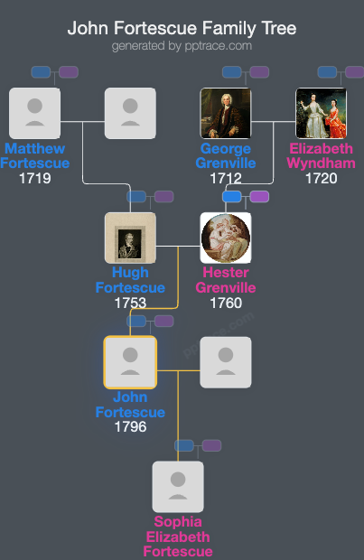 John Fortescue family tree overview