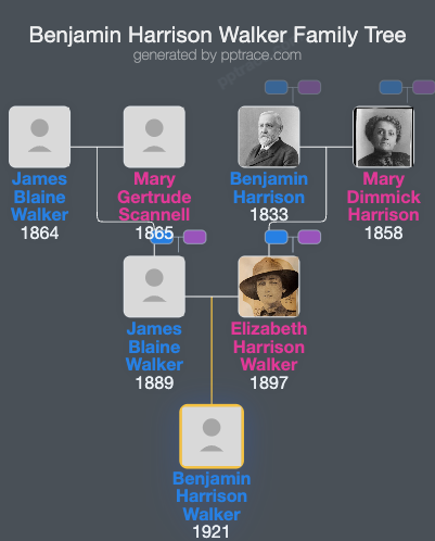 Benjamin Harrison Walker family tree overview