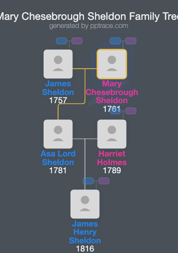 Mary Chesebrough Sheldon family tree overview