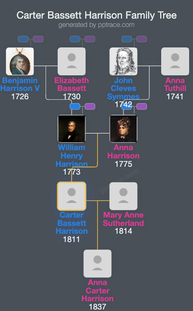 Carter Bassett Harrison family tree overview