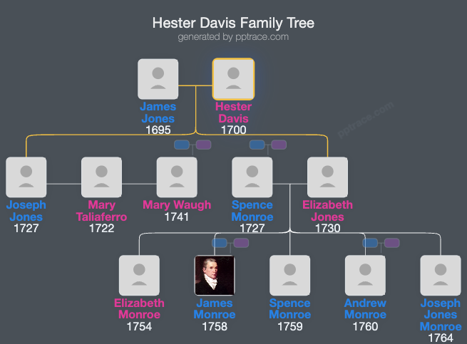 Hester Davis family tree overview