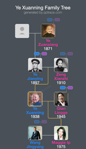 Ye Xuanning family tree overview