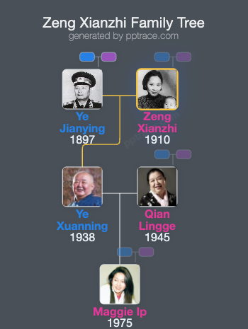 Zeng Xianzhi family tree overview