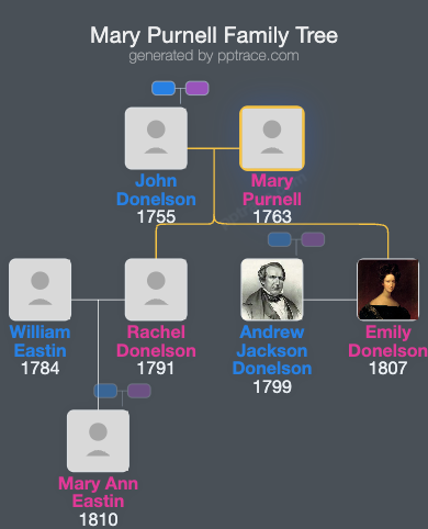 Mary Purnell family tree overview