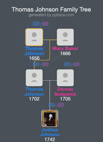 Thomas Johnson family tree overview