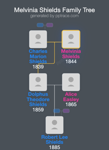 Melvinia Shields family tree overview