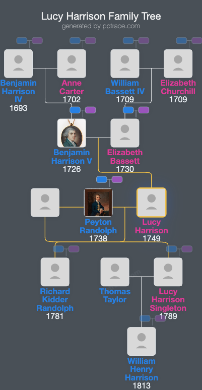 Lucy Harrison family tree overview