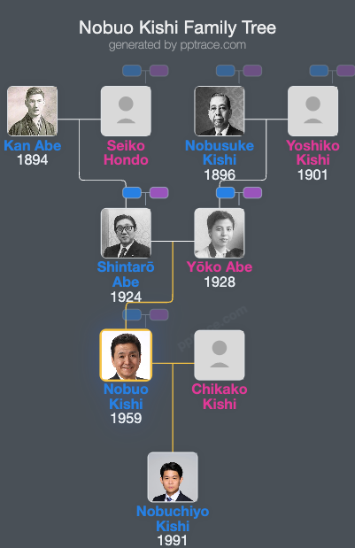 Nobuo Kishi family tree overview