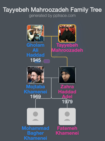 Tayyebeh Mahroozadeh family tree overview