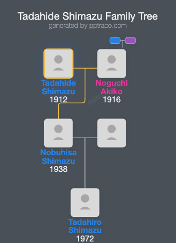 Tadahide Shimazu family tree overview