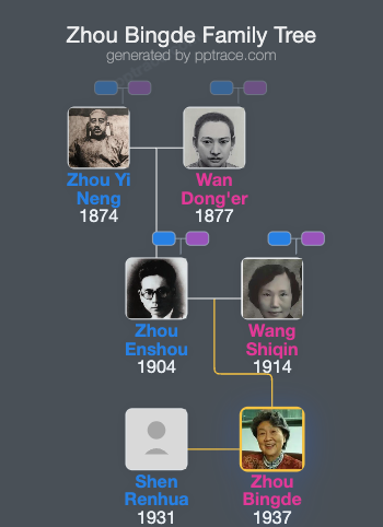 Zhou Bingde family tree overview