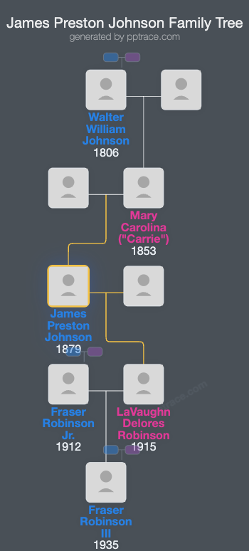 James Preston Johnson family tree overview
