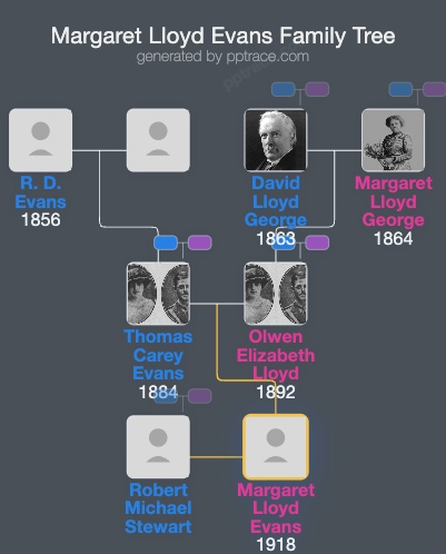 Margaret Lloyd Evans family tree overview