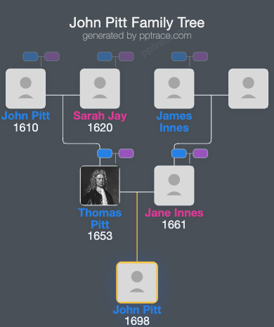 John Pitt family tree overview