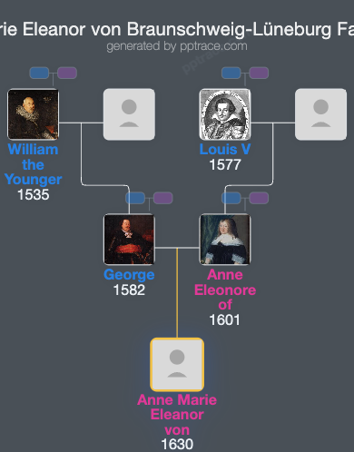 Anne Marie Eleanor Von Braunschweig-Lüneburg family tree overview