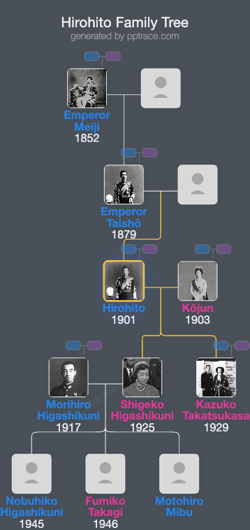 Hirohito family tree overview