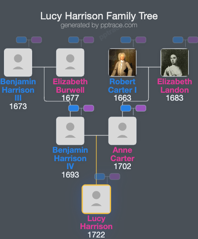 Lucy Harrison family tree overview