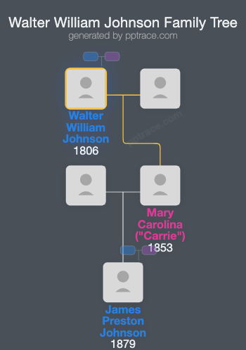 Walter William Johnson family tree overview