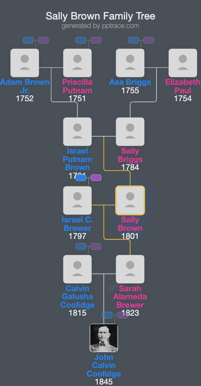 Sally Brown family tree overview