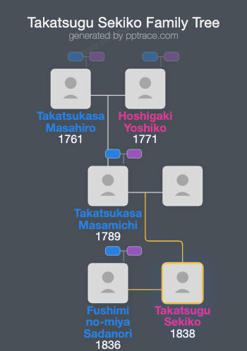 Takatsugu Sekiko family tree overview