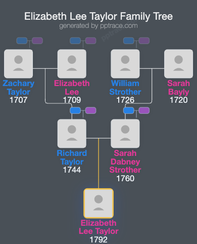 Elizabeth Lee Taylor family tree overview