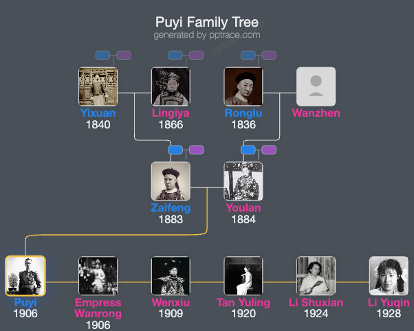 Puyi family tree overview